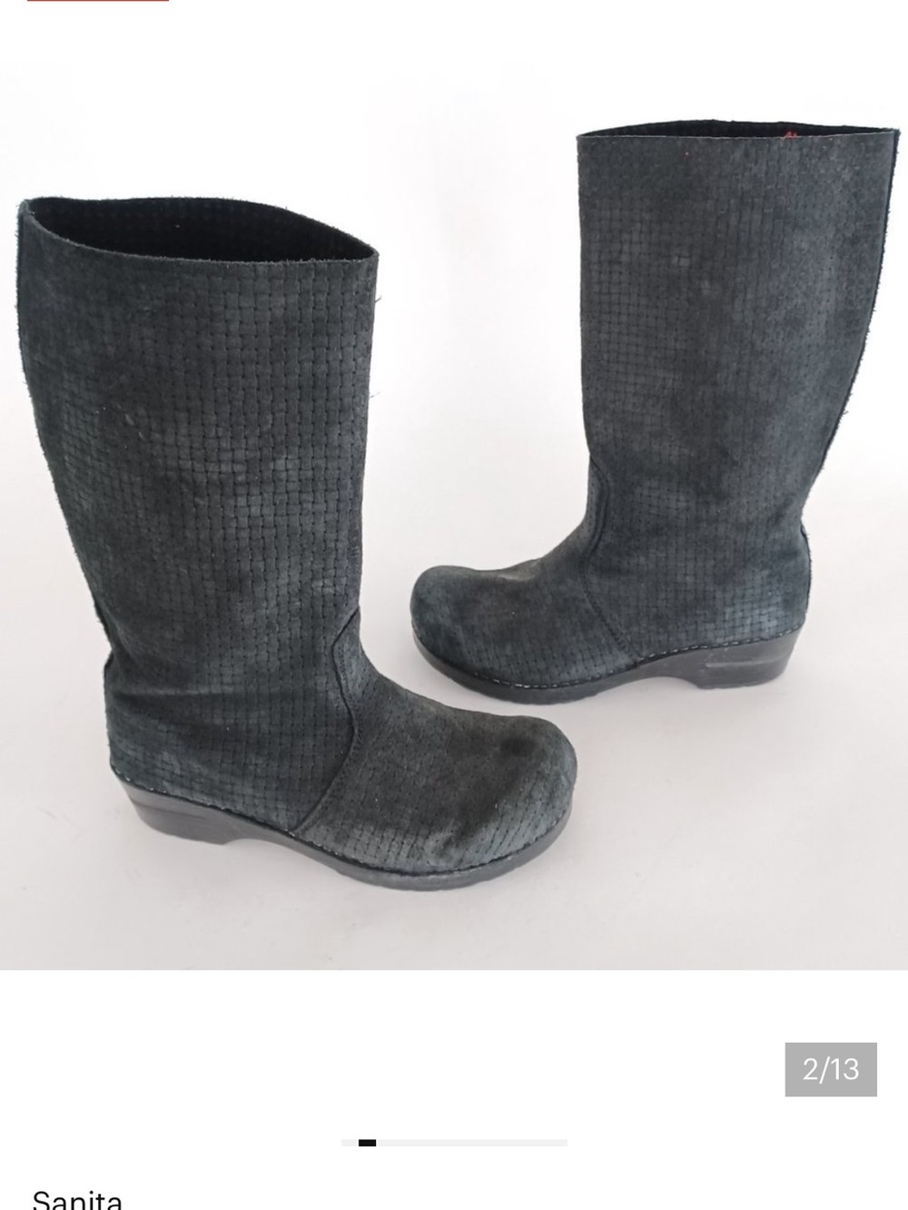 🖤 Sanita Black suede Clog/Tall Boots Size 40 🖤